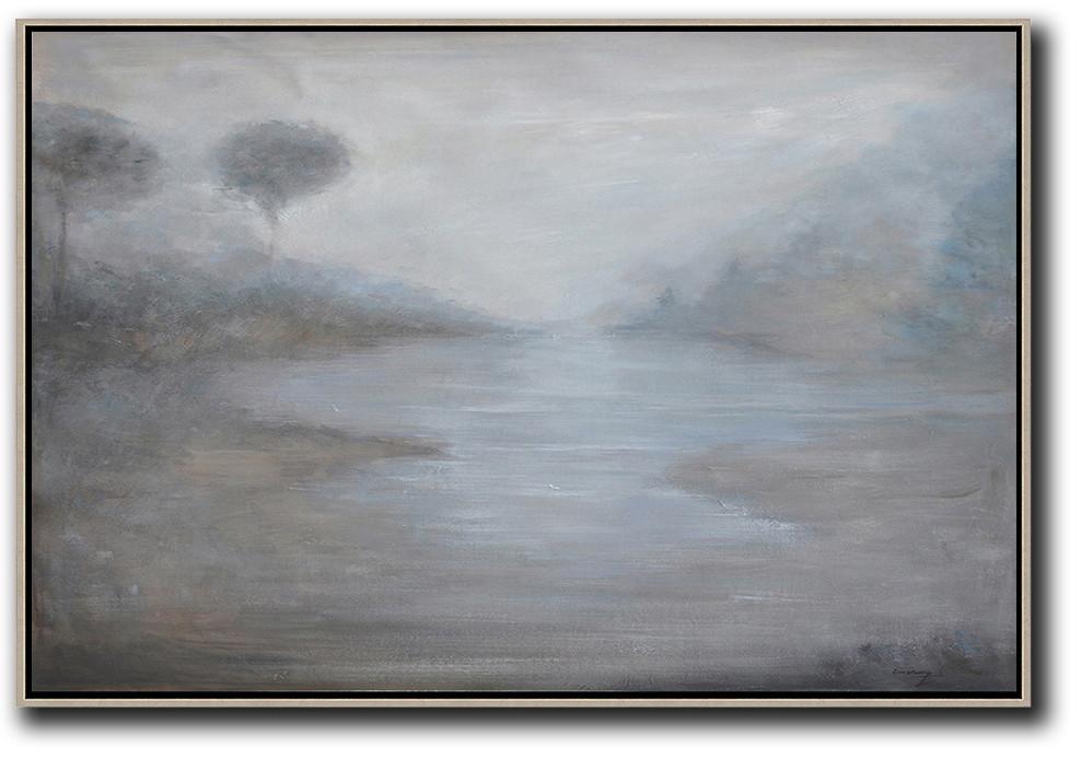 Horizontal Abstract Landscape Painting #LX43C - Click Image to Close